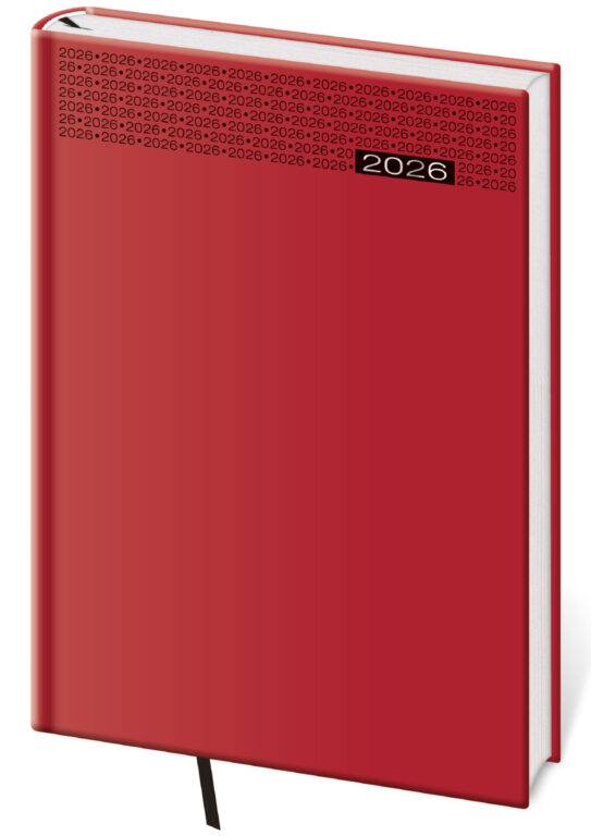 Týždenný diár B5 Gommato červený, 2026