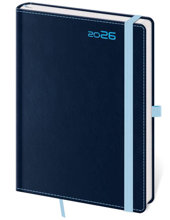 Týždenný diár B6 Double Blue s pútkom, 2026