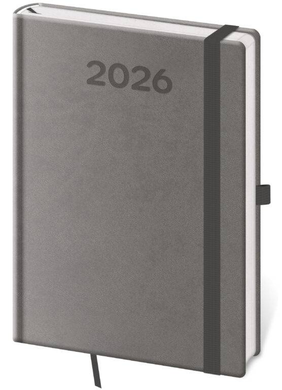 Týždenný diár B6 Print Pop sivý, 2026