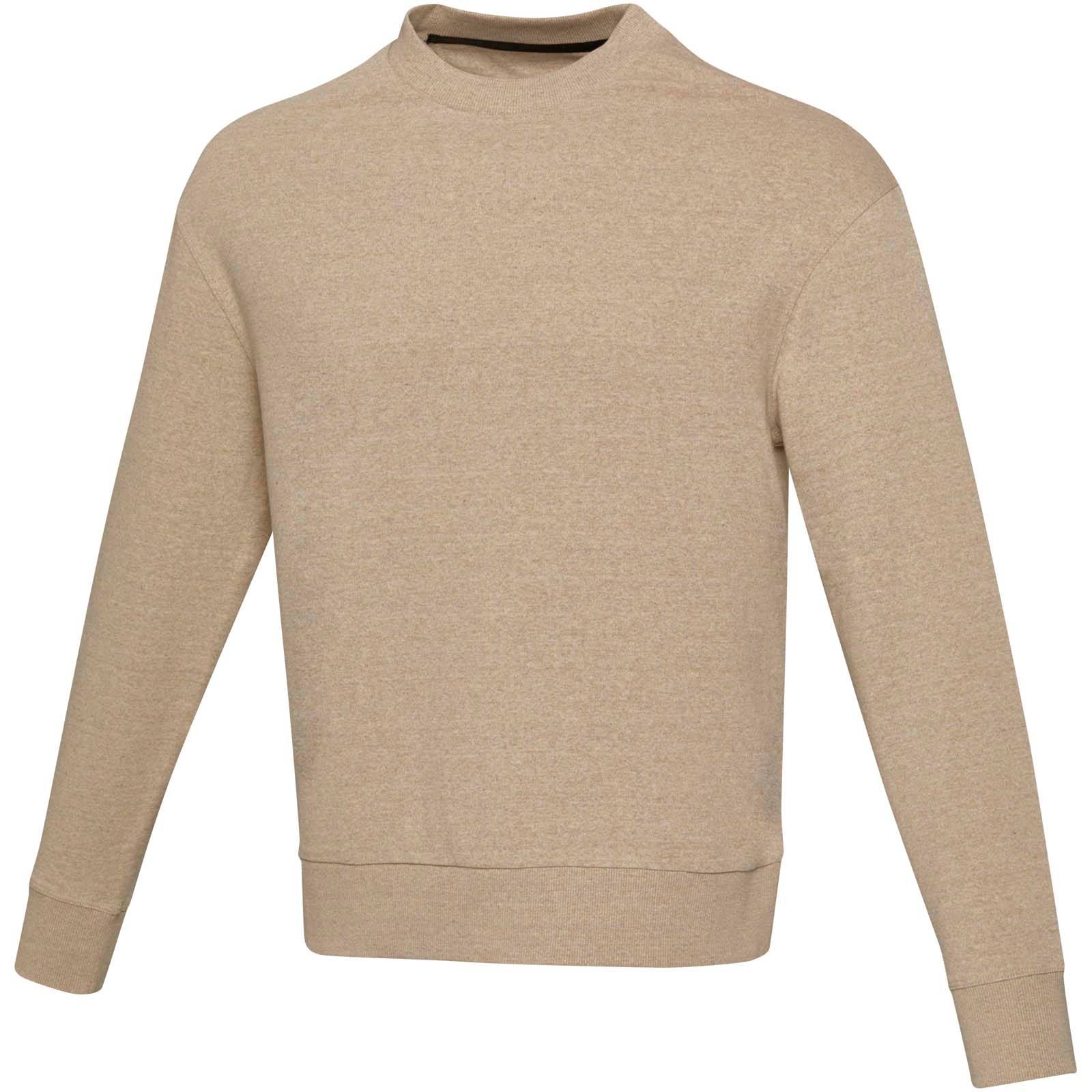 Unisex Aware™ recyklovaný sveter s okrúhlym výstrihom Jet, hnedá Oatmeal, XS