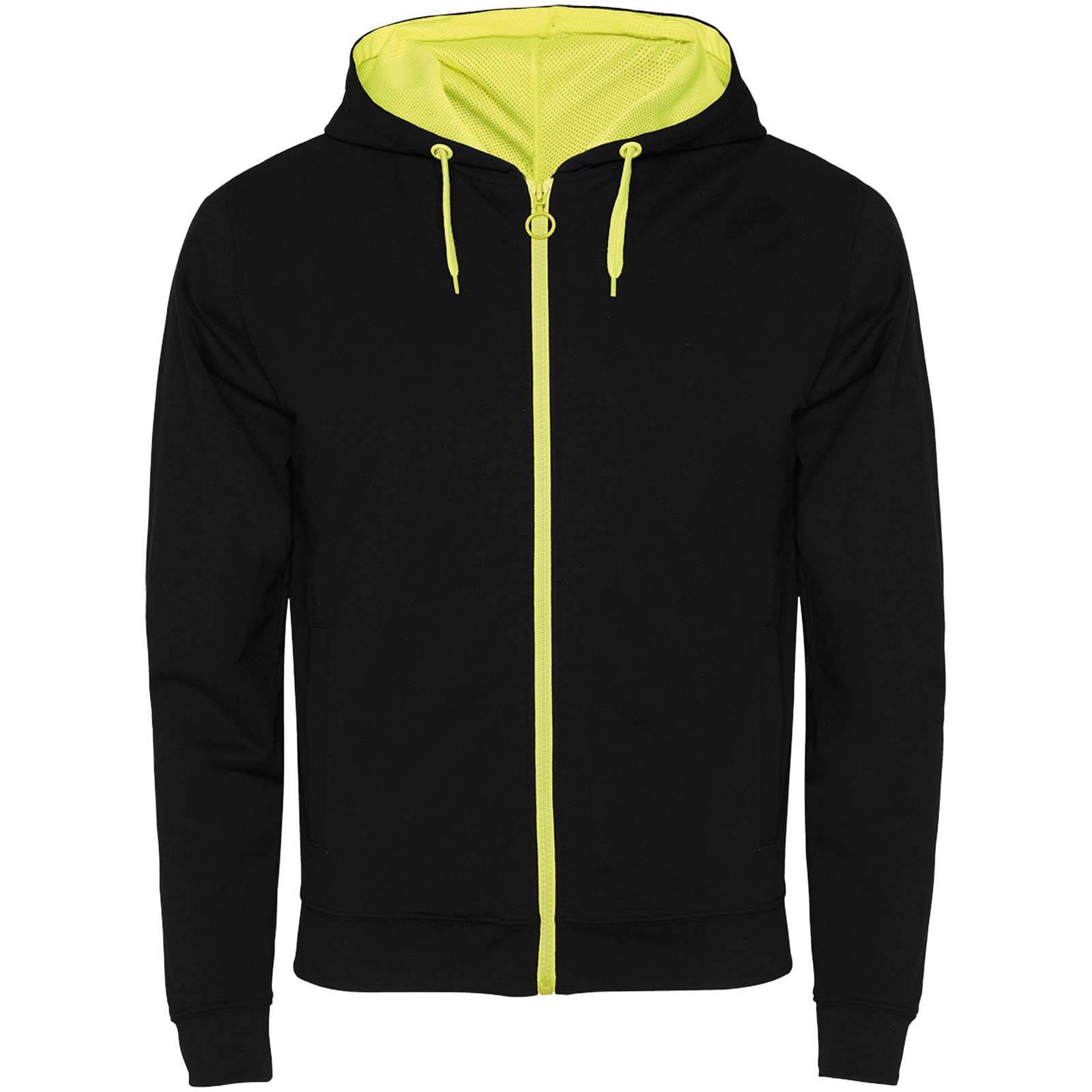 Unisex mikina Fuji, čierna - žltá fluor, M