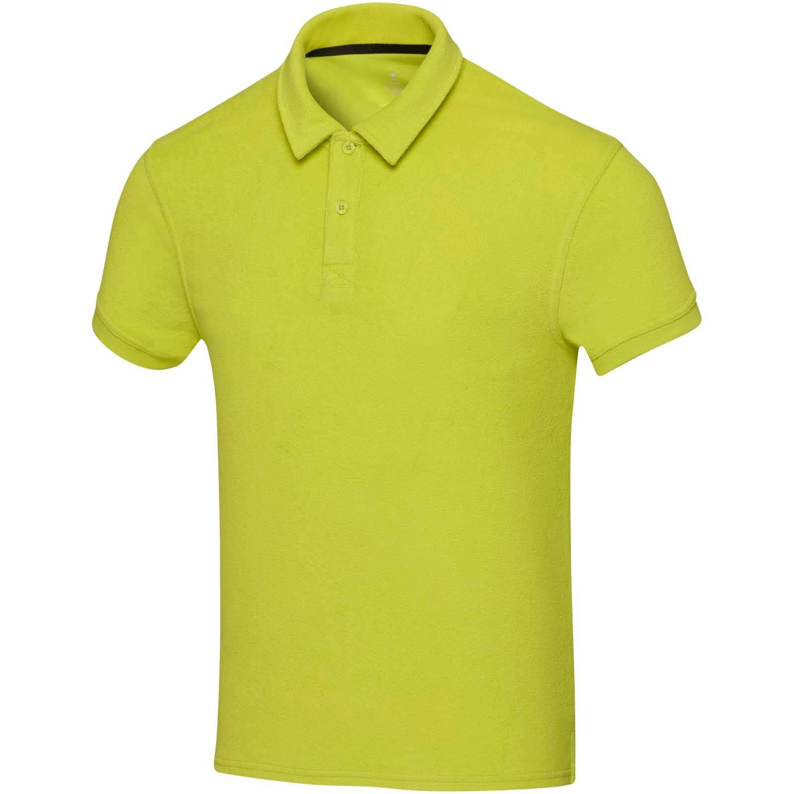 Unisex polo Akoya z recyklovaného froté, zelená Lime, 2XS