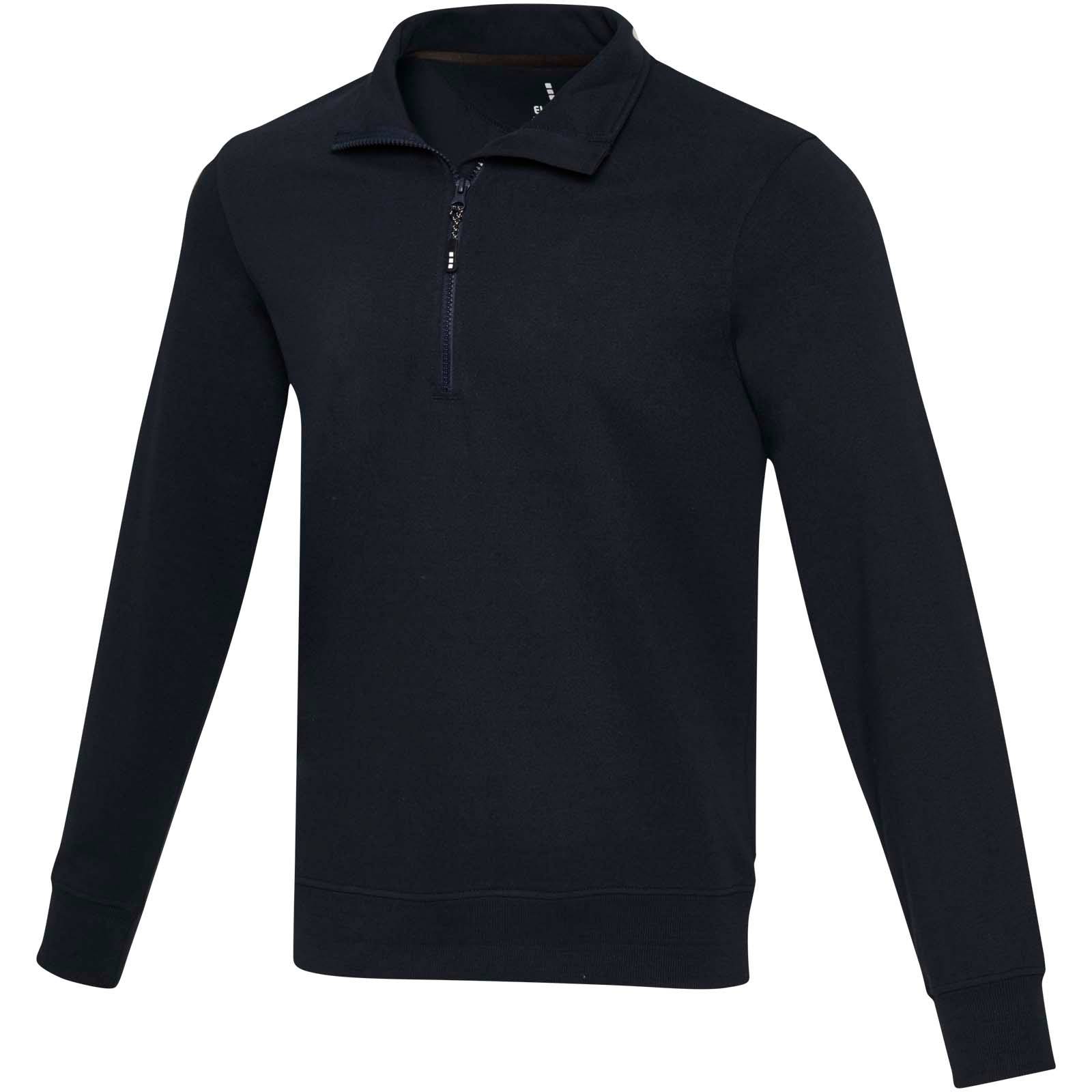 Unisex recyklovaný sveter Aware™ na štvrť zips Tin, modrá Navy, L