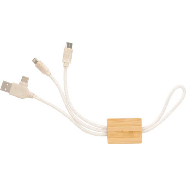 USB klíčenka s nabíječkou Keegan, hnědá USB klíčenka s nabíječkou Keegan, hnědá
