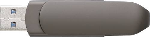 USB kľúč zo zliatiny zinku Harlow, sivá gun metal