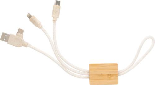 USB kľúčenka s nabíjačkou Keegan, hnedá