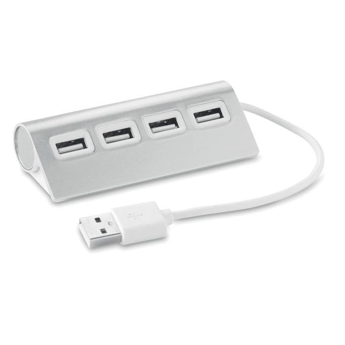 USB rozbočovač, 4 porty, strieborná