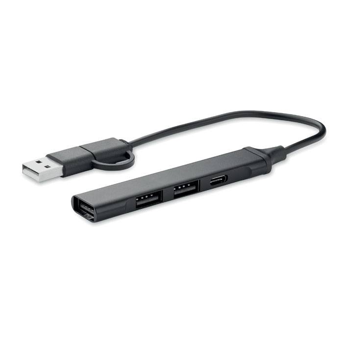 USB rozbočovač so 4 portami, čierna