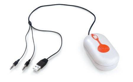 USB telefon ve tvaru myši, bílá