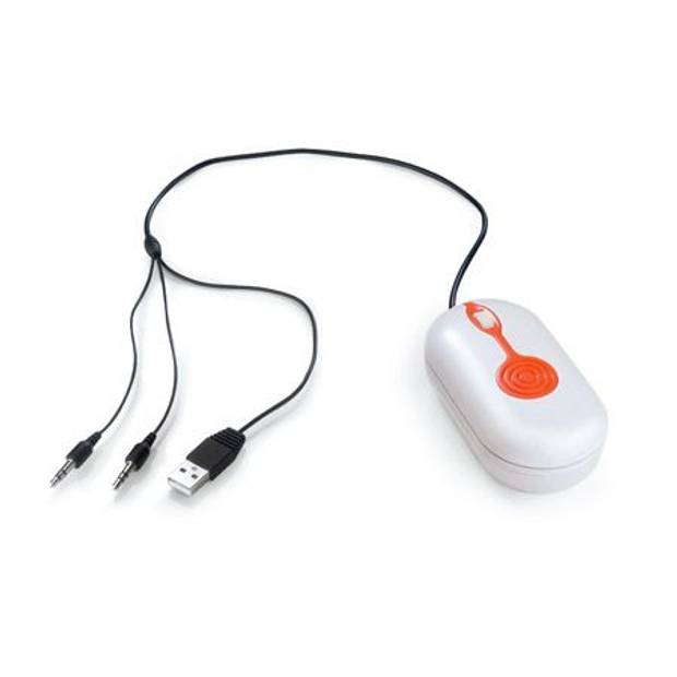 USB telefon ve tvaru myši, bílá USB telefon ve tvaru myši, bílá