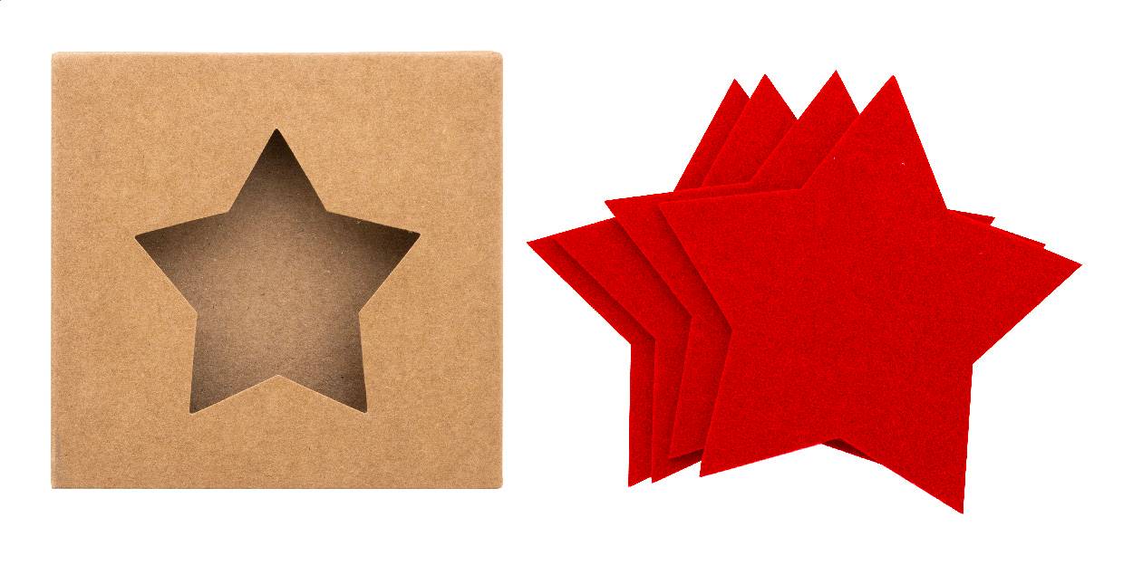 Vagnes chyba vianočných podtáckov z RPET, červená