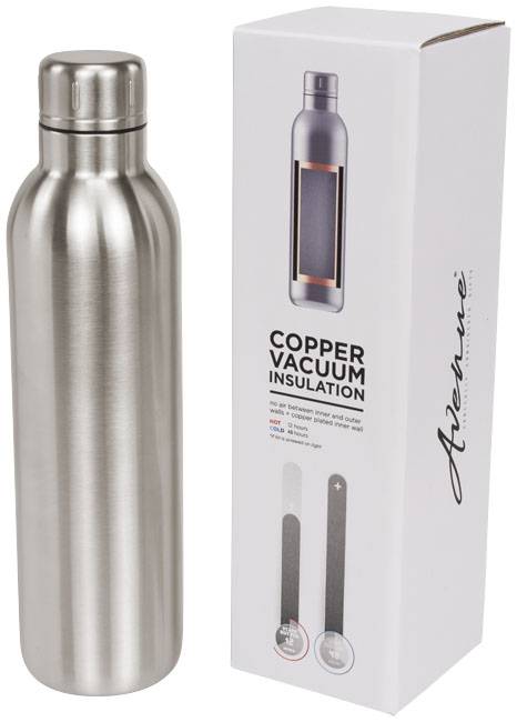 Vákuová športová termoska s medenou izoláciou, 510 ml, strieborná