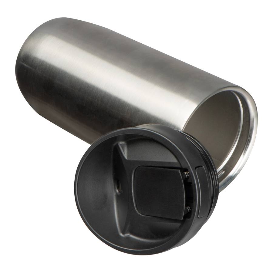 Vákuový hrnček 500 ml s tlačidlom na zatváranie, sivá