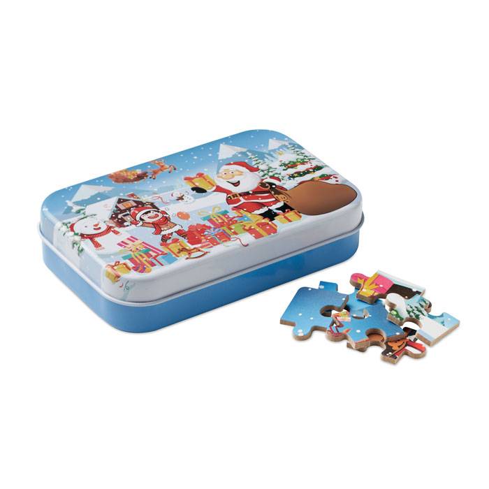 Vianočné drevené puzzle, viacfarebná