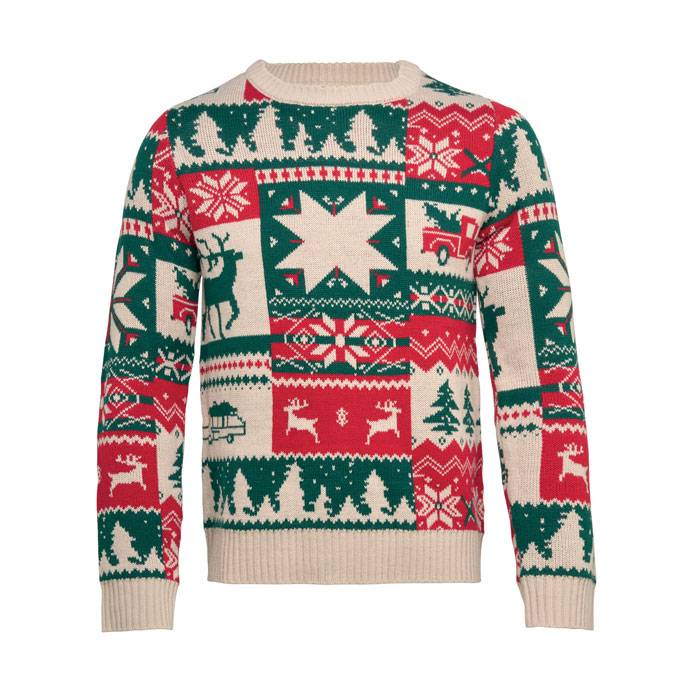 Vianočný pletený sveter L-XL, hnedá Beige