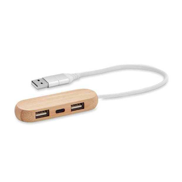 VINA C USB rozbočovač, hnedá VINA C USB rozbočovač, hnedá
