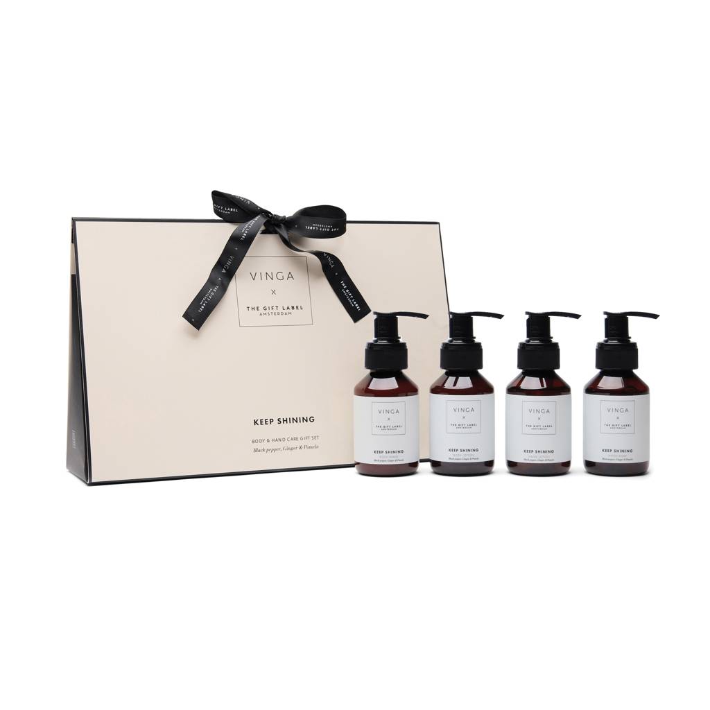 VINGA x TGL darčeková sada starostlivosti o telo a ruky, biela - čierna