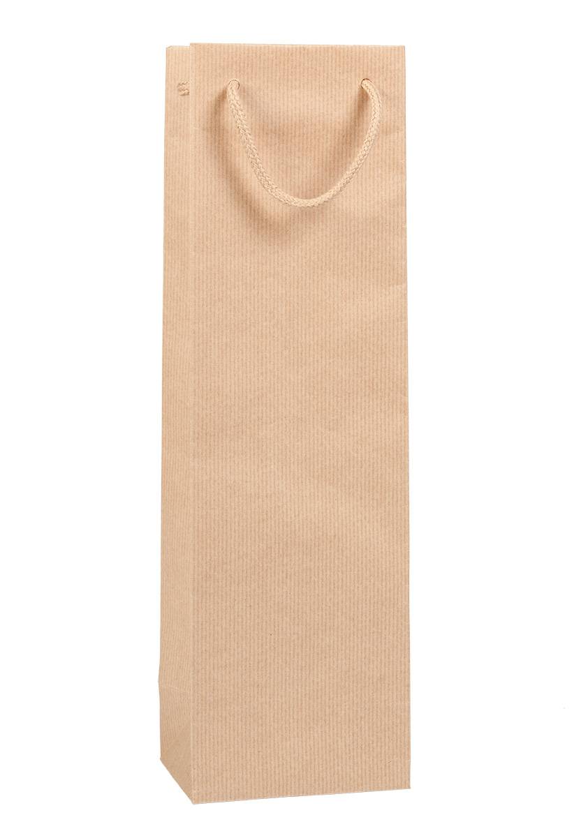 VINIE EKO Papírová dárková taška na víno 12*9*40 cm, hnědá