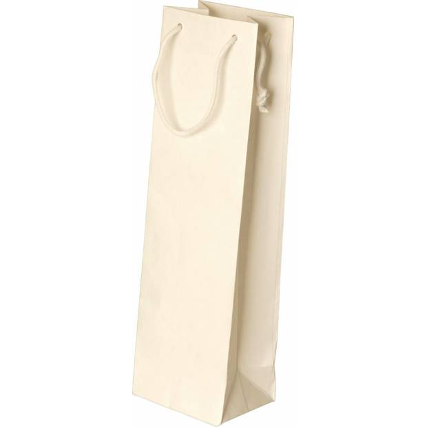 VINIE Papírová dárková taška na láhev vína, bavlněné uši, bílá VINIE Papírová dárková taška na láhev vína, bavlněné uši, bílá