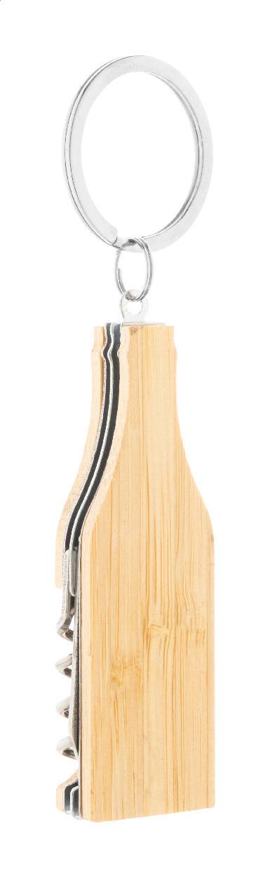 Vinofob prívesok na kľúče s multifunkčným nástrojom, hnedá Natural