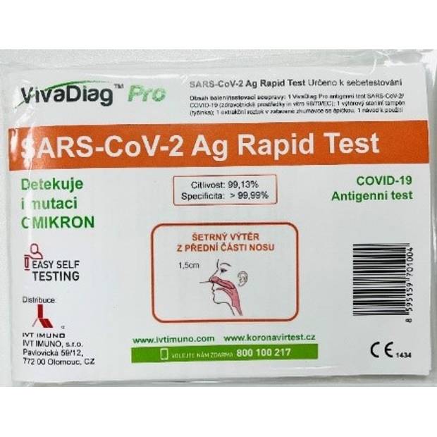 VIVADIAG PRO SARS-COV-2 AG RAPID TEST –1 KS SAMOSTATNE (VIVACHEK BIOTECH) VIVADIAG PRO SARS-COV-2 AG RAPID TEST –1 KS SAMOSTATNE (VIVACHEK BIOTECH)