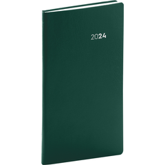 Obrázok ku produktu Vreckový diár Balacron 2024, zelený, 9 × 15,5 cm