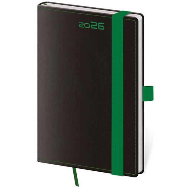 Vreckový diár Black Green s pútkom, 2026 Vreckový diár Black Green s pútkom, 2026