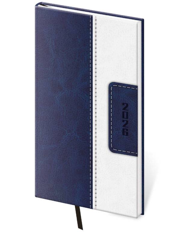 Vreckový diár Classic modro/biely, 2026