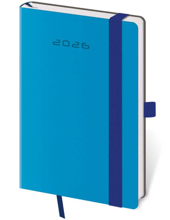 Vreckový diár Flexies modrý s pútkom, 2026