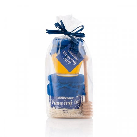 Vzorová kapsa vánoční krajinka, čaj s medem