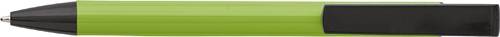 WIRA hliníkové guľôčkové pero so stojanom na mobil, zelená svetlá