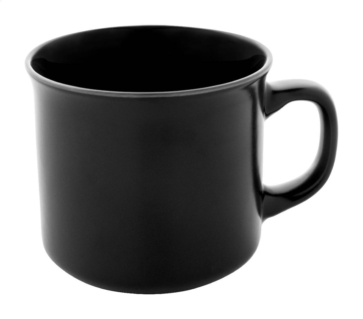 Woodstock Flat matný vintage hrnček, čierna