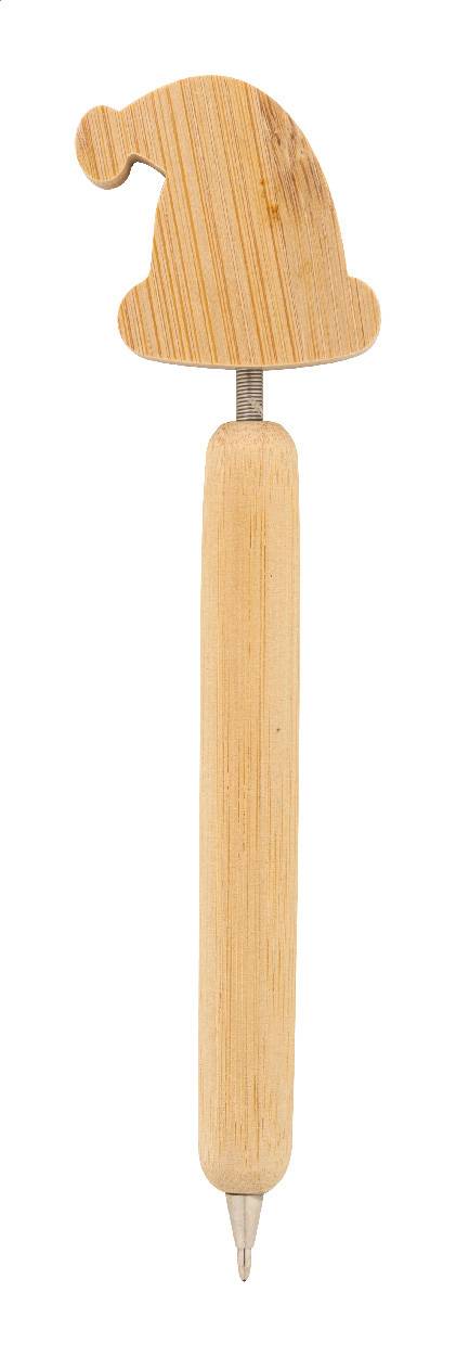 Xoom Vianočné guľôčkové pero, čiapka Santa, hnedá Natural