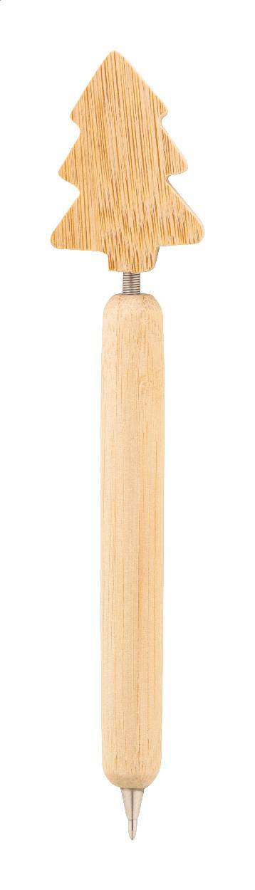 Xoom Vianočné guľôčkové pero, vianočný stromček, hnedá Natural