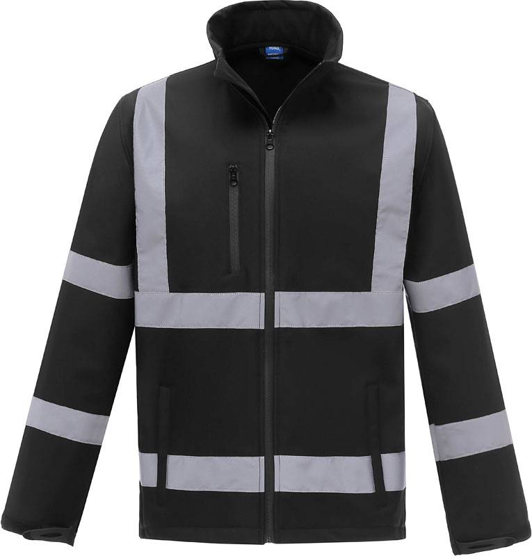 Yoko|HVK09, Hi-Vis softshell bunda, čierna, S