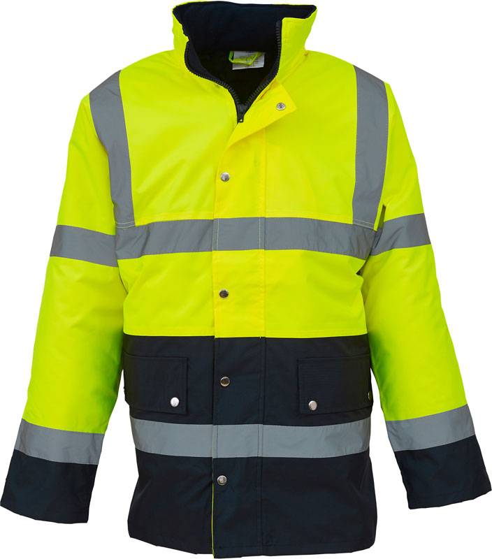 Yoko | HVP302, Hi-Vis Parka, žltá Hi Vis - modrá Navy, 3XL