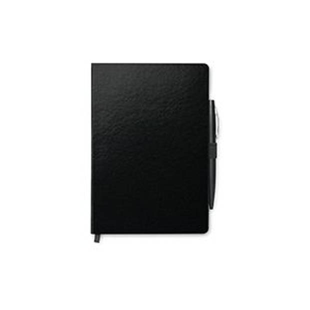 Zápisník A5 s perem v gumičce, černá Zápisník A5 s perem v gumičce, černá