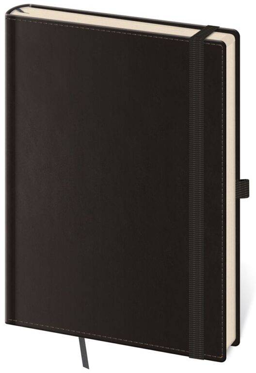 Zápisník Double Black L linajkový, čierna