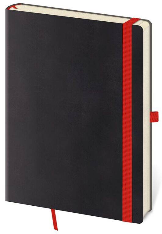 Zápisník Flexies L linkovaný Black, černá