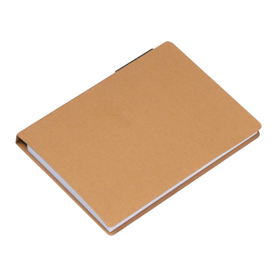 Zápisník s lepiacimi papierikmi, hnedá béžová