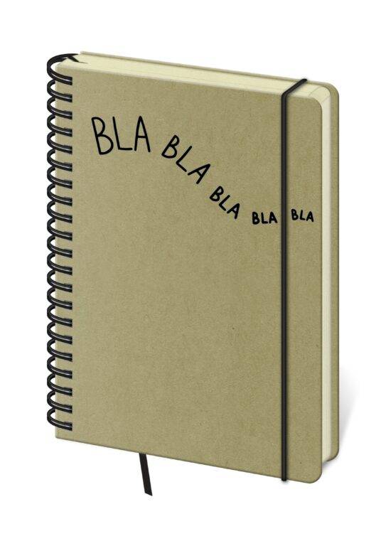 Zápisník TWIN bodkovaný Bla bla, hnedá
