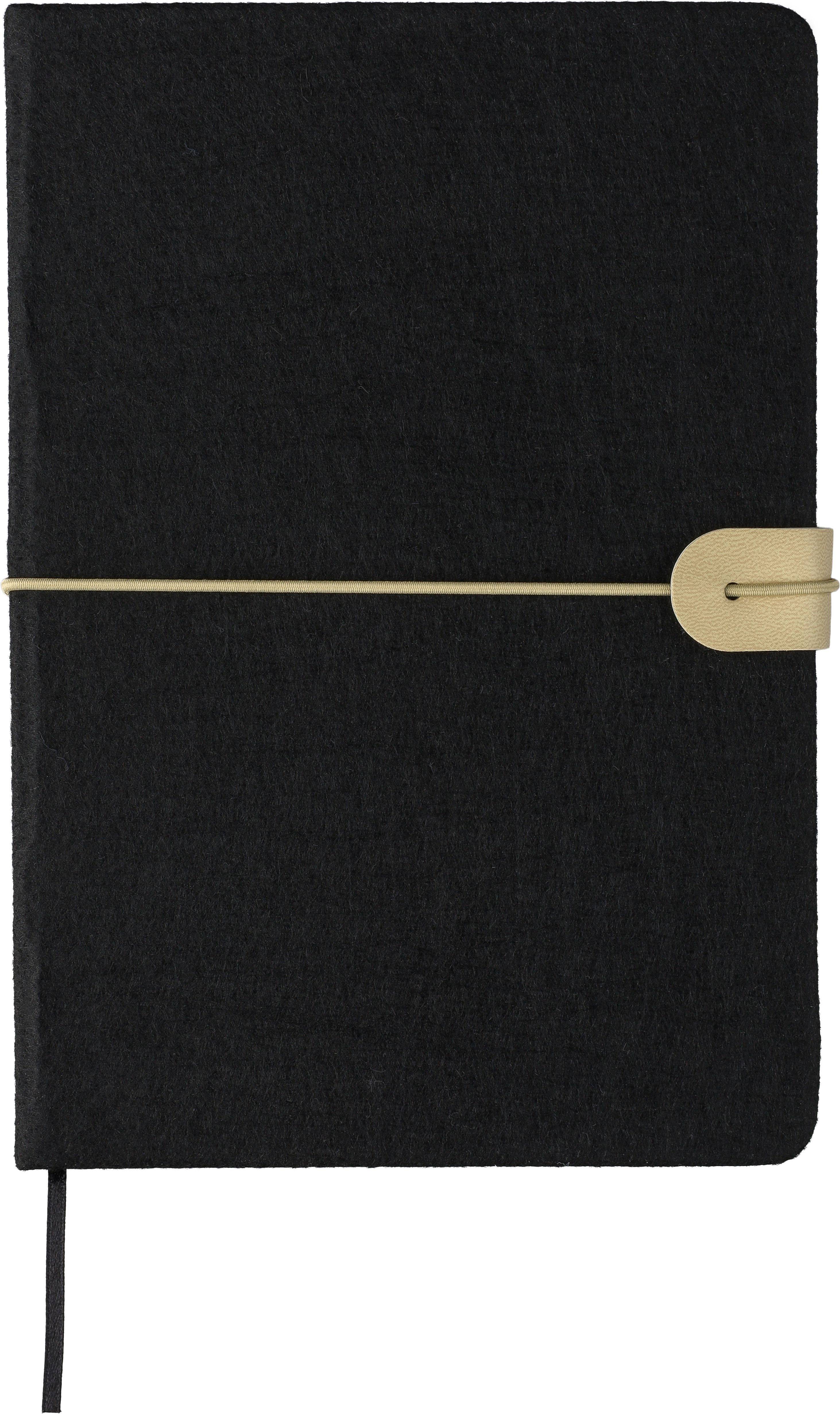 Zápisník z recyklovanej plsti (A5) Dario, čierna