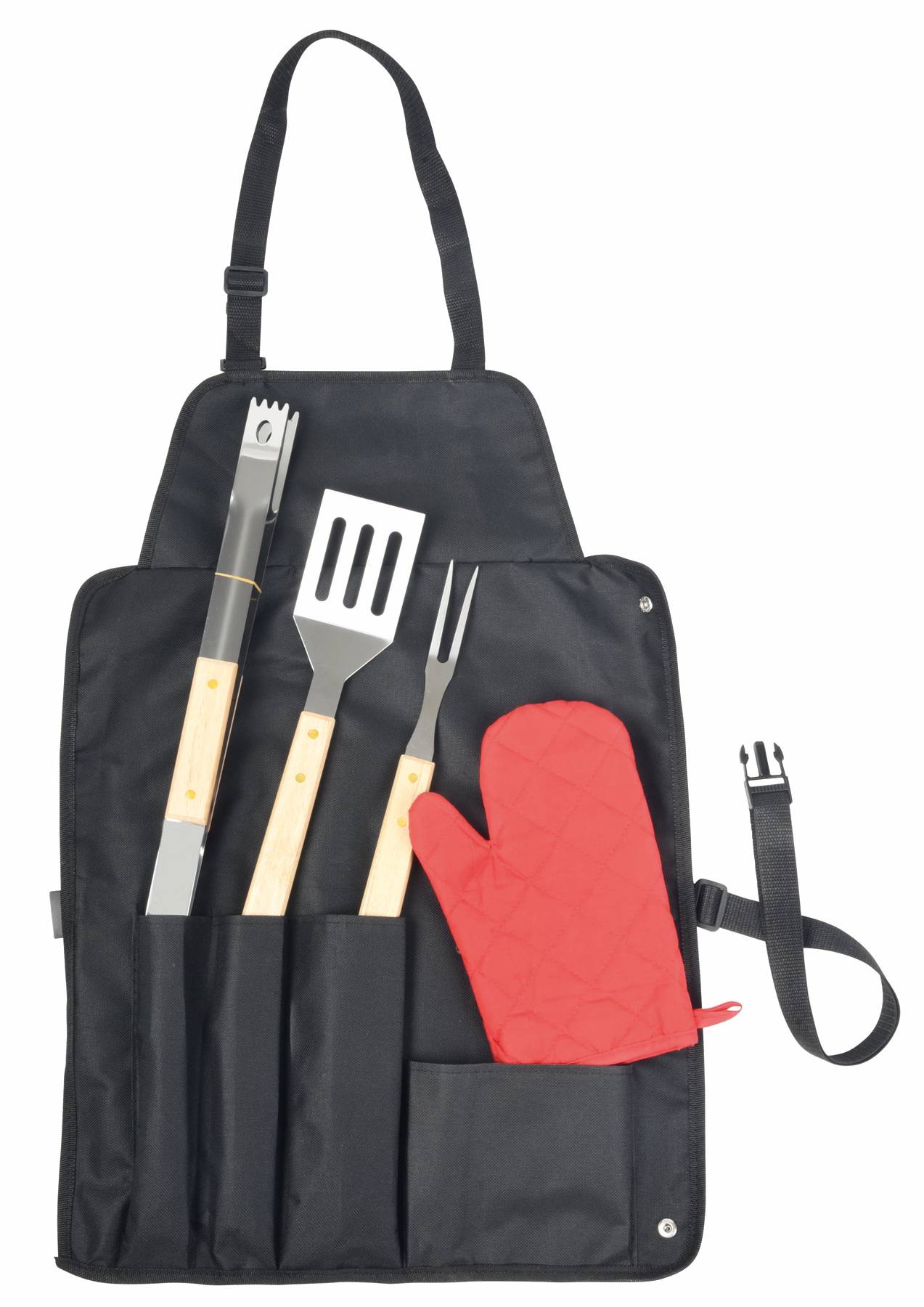 Zástera s náradím pre BBQ "Great BBQ", 5 ks. čierna