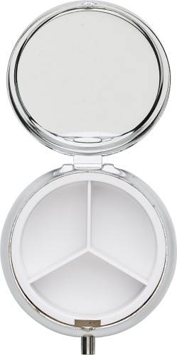 Železná krabička na tabletky Zara, sivá strieborná