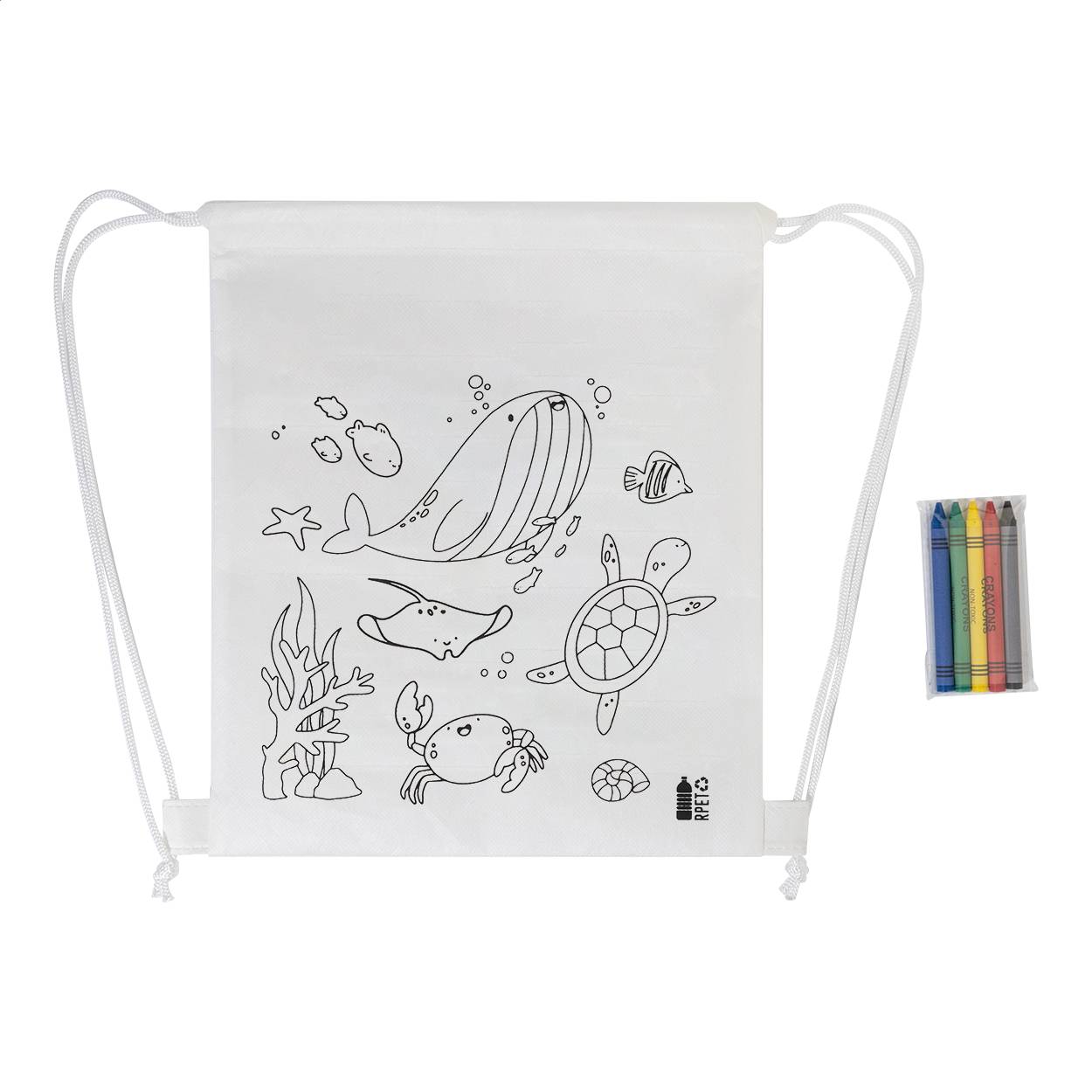 Zocolo Vrecko na šnúrku na farbenie RPET, more, biela