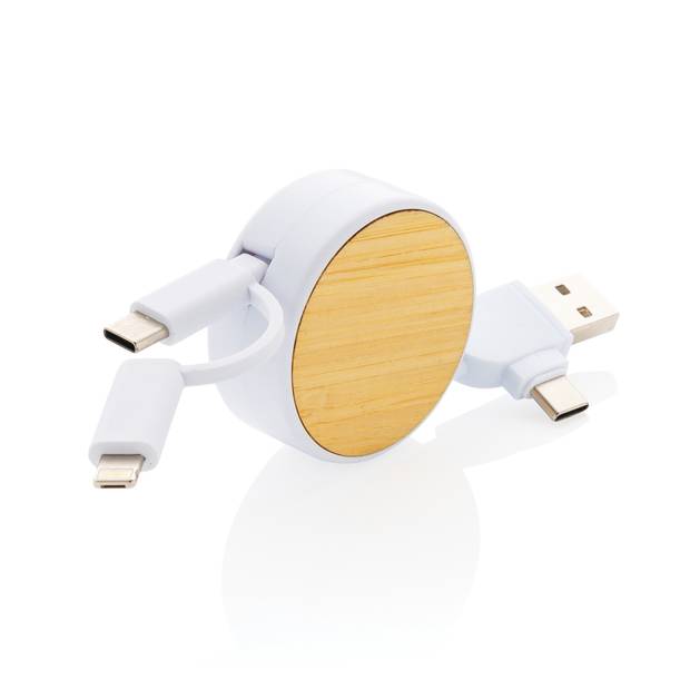 Zvinovací kábel 6 v 1 Ontario z RCS recyklovaného plastu Zvinovací kábel 6 v 1 Ontario z RCS recyklovaného plastu