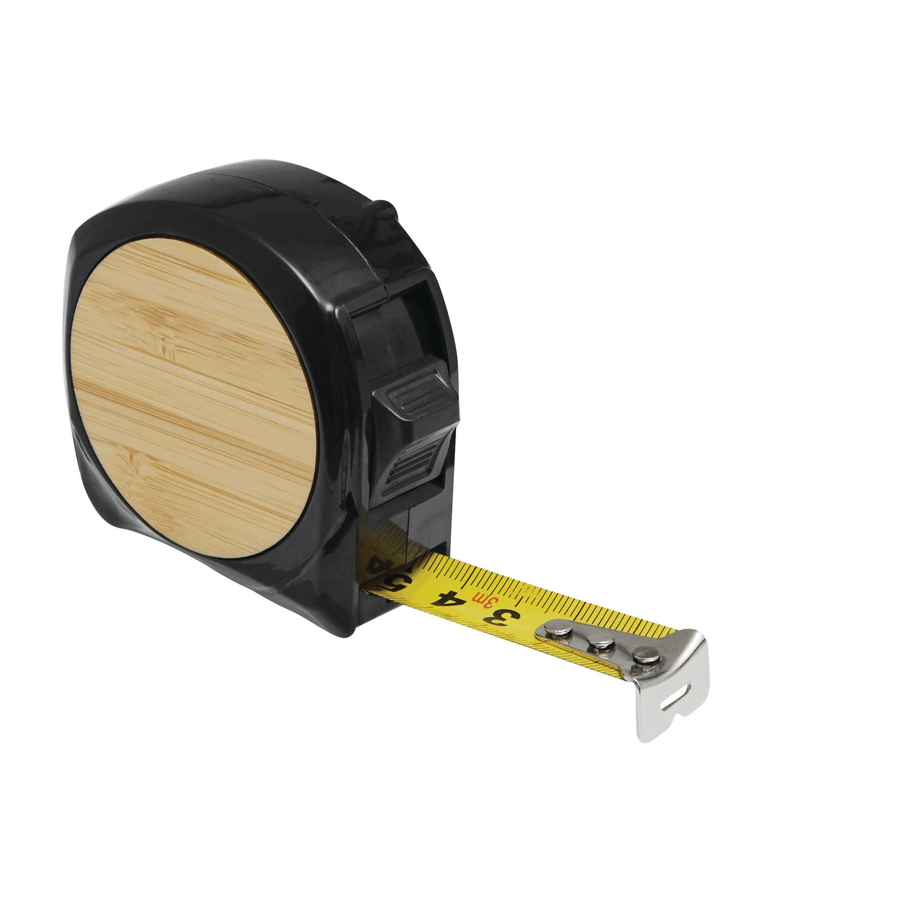 Zvinovací meter 3m BAMBOO MEASURE, čierna - hnedá