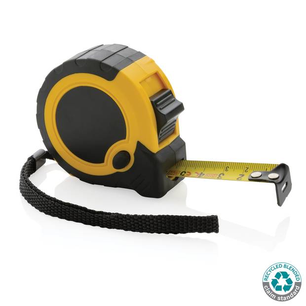 Zvinovací meter 5m/19mm so stop funkciou z RCS rec. plastu, žltá - čierna Zvinovací meter 5m/19mm so stop funkciou z RCS rec. plastu, žltá - čierna