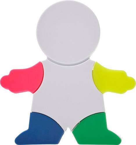 Zvýrazňovač a kartáček na klávesnici ve tvaru panáčka