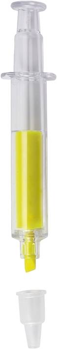 Zvýrazňovač ve tvaru injekční stříkačky, žlutá